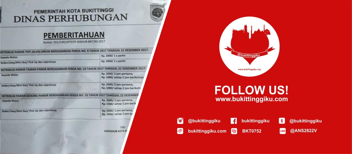 Tarif Parkir Baru di Bukittinggi, Terlalu Mahal Ga Sih?