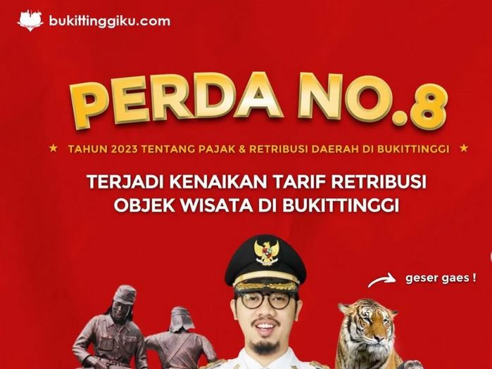 Ada Kenaikan, Ini Tarif Terbaru Objek Wisata di Kota Bukittinggi