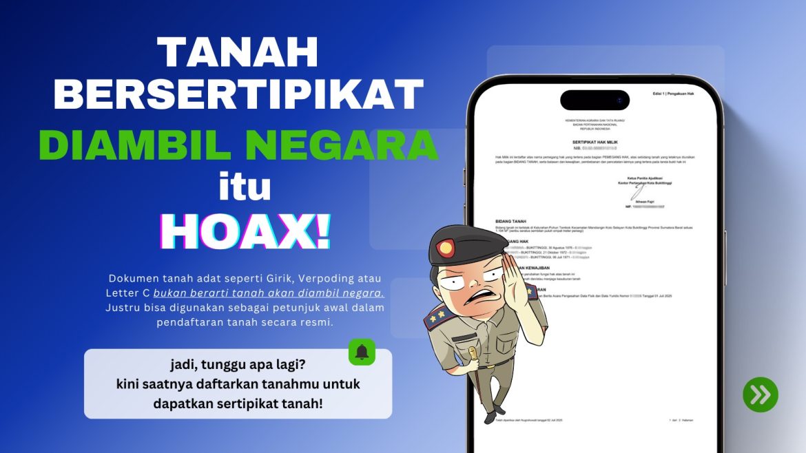 Tanah Bersertifikat Diambil Negara = HOAX