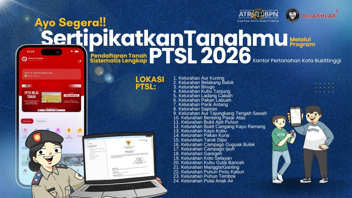 PTSL 2026 Kantor Pertanahan Kota Bukittinggi